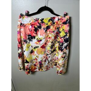 Studio 253 Women XL Abstract Floral A-Line Skirt Multicolor Knee Length B297488M